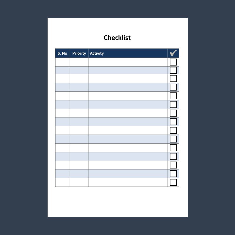 To Do Checklist Template Design Free Download