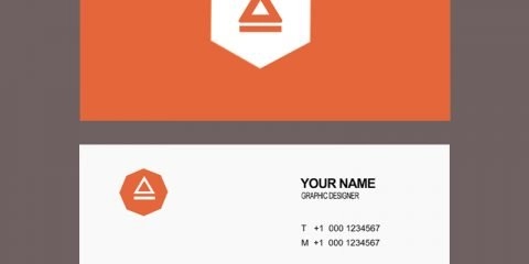 Agency Business Card Design in Orange Color Free PSD Download