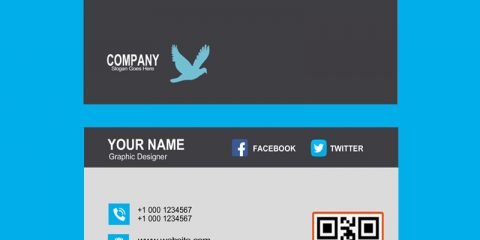 Freelancer Business Card with Barcode Template Design