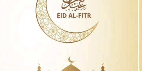 Eid Al-Fitr Greeting Card Design Free Vector Download