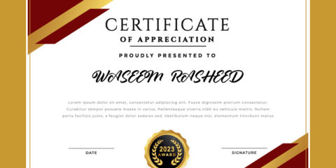 Achievement Certificate Templates free download in the vector format