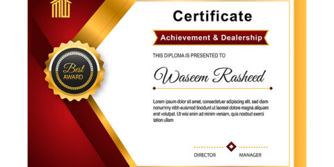 Dealerships & Achievements Certificate free download in the vector format