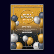 Happy Birthday to you wish poster free download in vector format