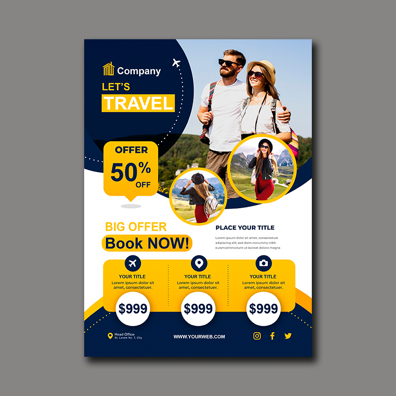 Let's Travel with us Template free download in the vector