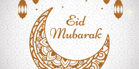 Elegant Eid Mubarak Greeting Banner Template free download in the vector format