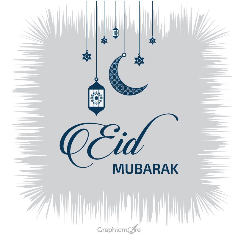 Minimalist Eid Mubarak Greeting Card Banner and Templates free download in vector file