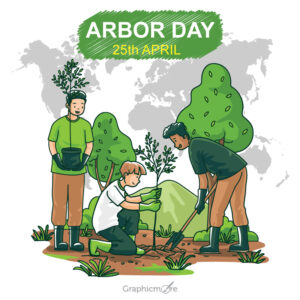 Arbor Day 25th April Templates free download in the vector format