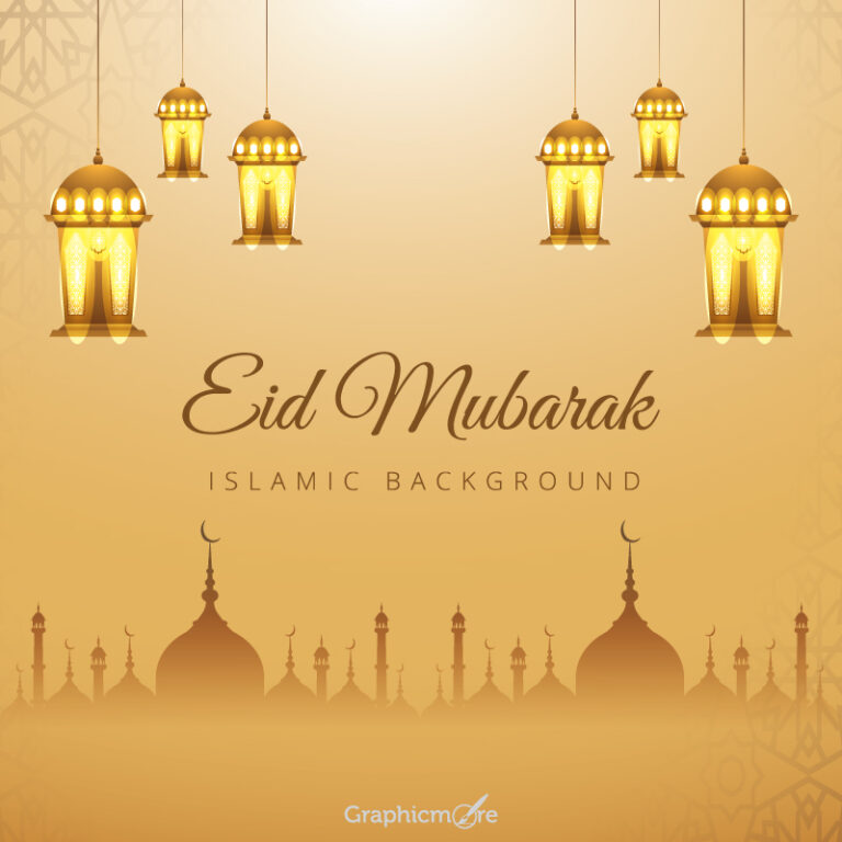 Eid Mubarak Greeting Card Design Free Vector Download