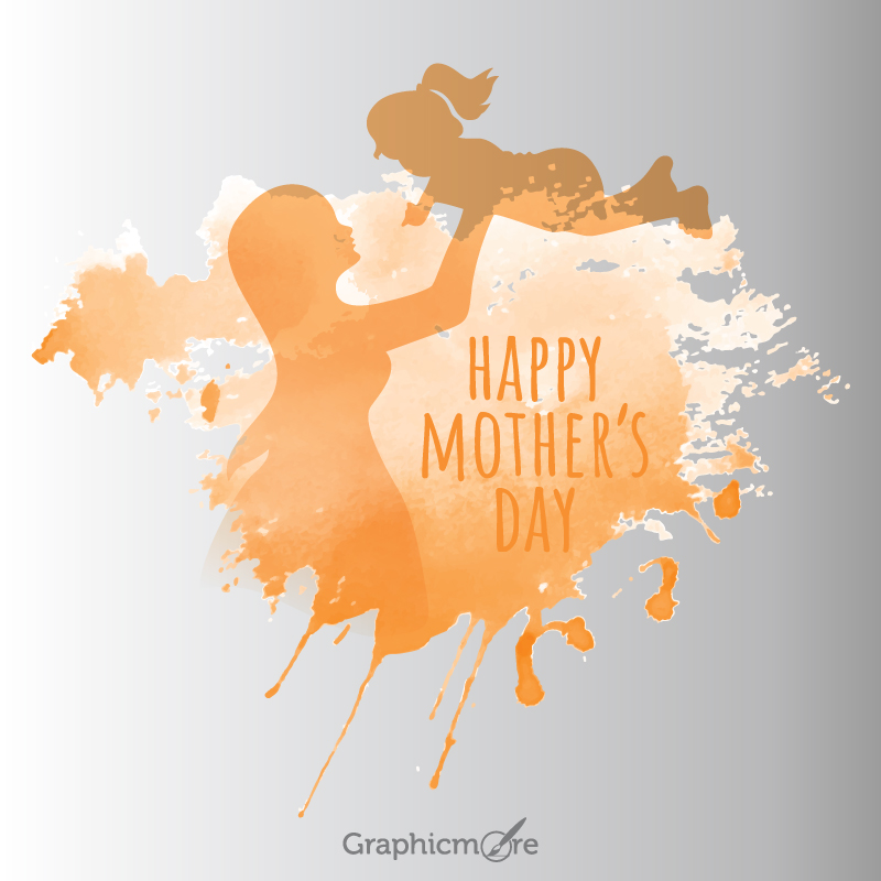 Happy Mother's Day templates water color free download in the vector format