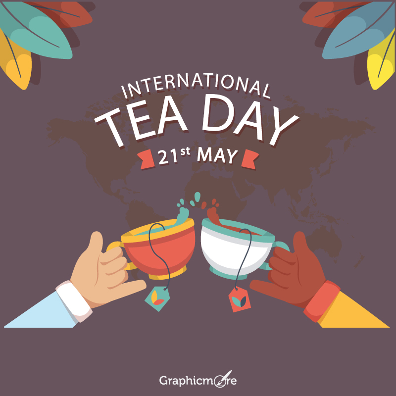 International Tea Day templates free download in the vector formats