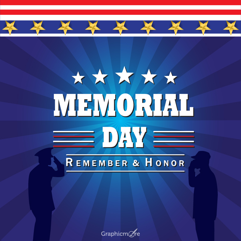 United State Memorial Day template and post free download in the vector formats