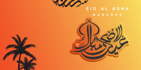 Best Eid ul Adha Mubarak Banner with calligraphy free download in the vector formats