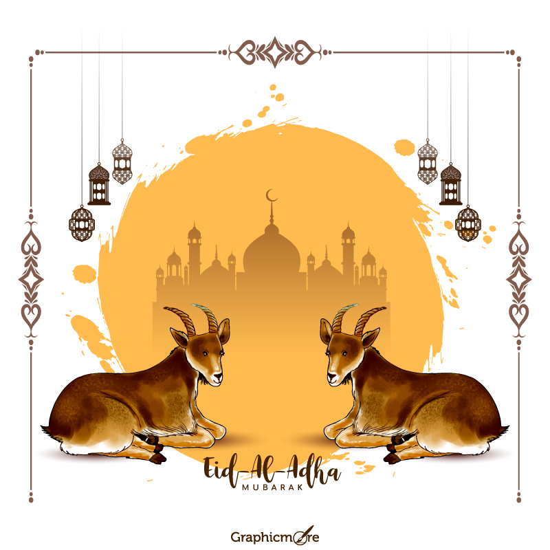 Eid ul Adha Mubarak Greeting banner free download in the vector formats