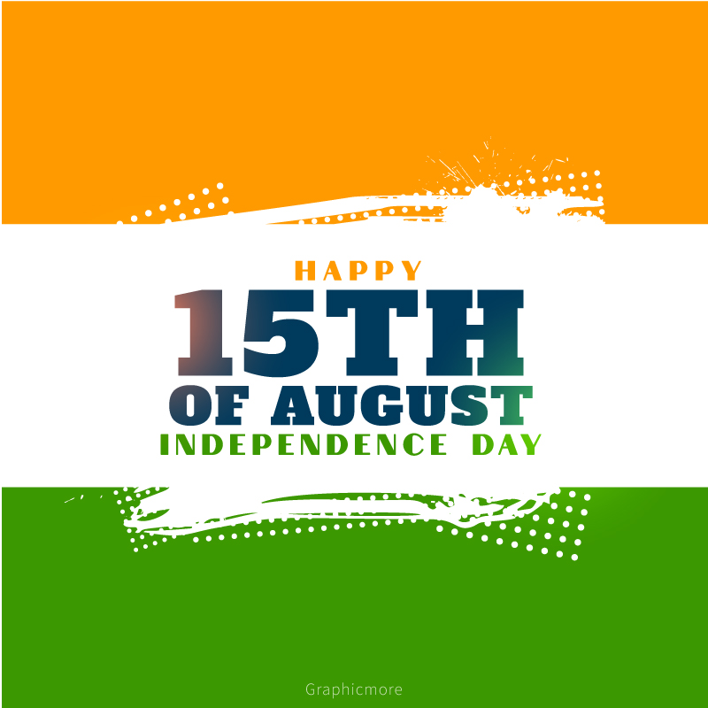 15th August Happy independence day free download in vector format