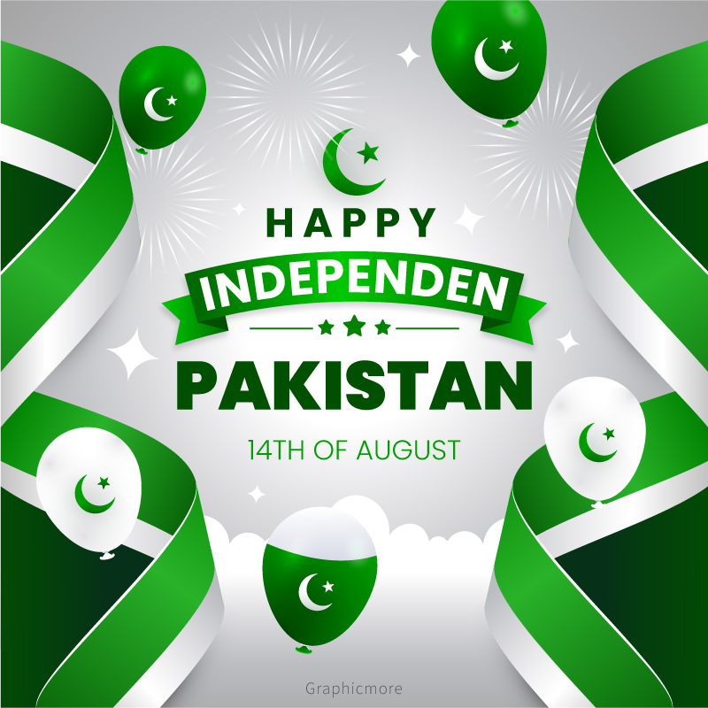 Happy Pakistan independence day free vector format download