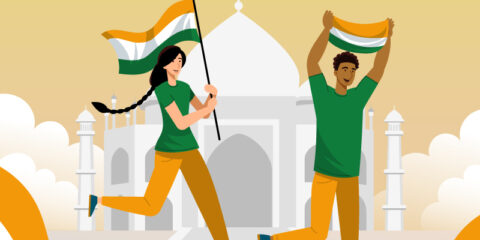 India Happy independence day banner free download in vector format